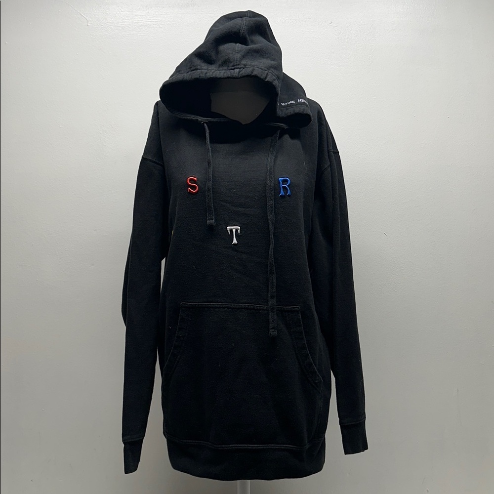 Travis Scott Astroworld Logo Spellout Hooded Sweatshirt Hoodie Black Size Large